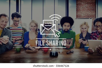 File Sharing Online Email Network Media Concept