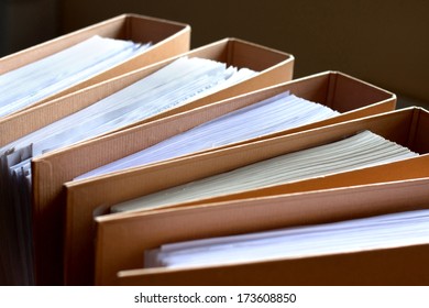 File Stack, file folder close up for background. - Shutterstock ID 173608850