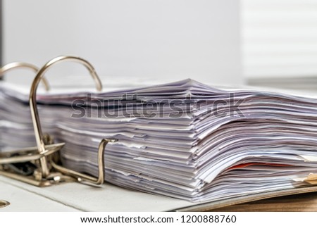 Files folder on desk