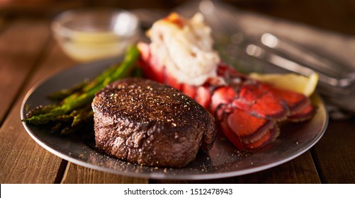 Filet Mignon Steak With Lobster Tail Surf And Turf Meal