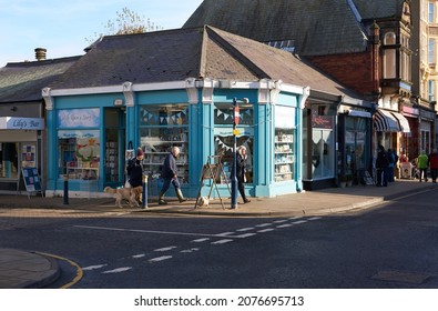 Filey, Yorkshire, UK 11 08 2021 Small Corner Gift Shop       