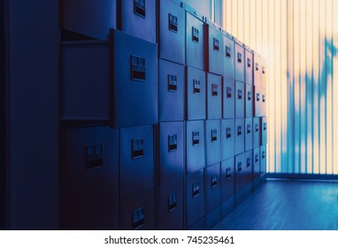 Filing cabinet at sunset
