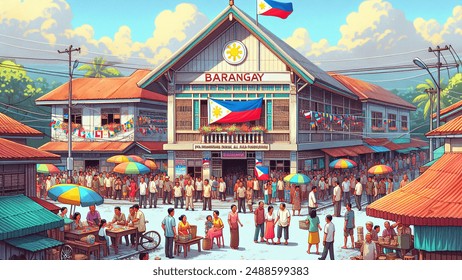 Filipino Barangay Hall Community Typical Filipino AI-generated image ...