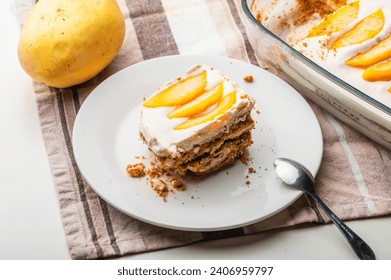 Filipino Mango Graham Float (No Bake Dessert) – a popular and easy to prepare dessert.  - Powered by Shutterstock
