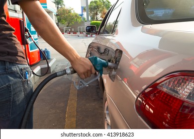 Fill Up Fuel At Gas Station