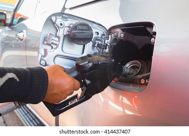 Fill Up Fuel At Gas Station