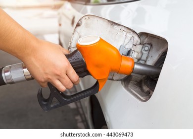 Fill Up Fuel At Gas Station