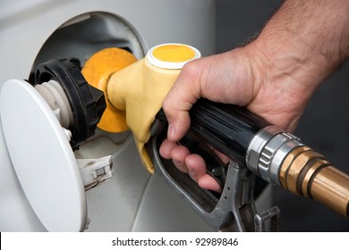 Fill Up Fuel At Gas Station