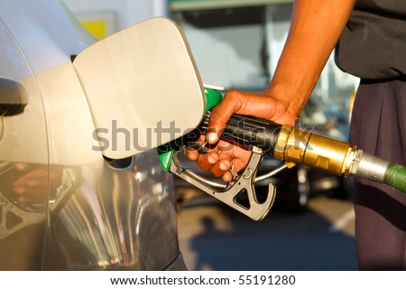 fill up fuel at gas station