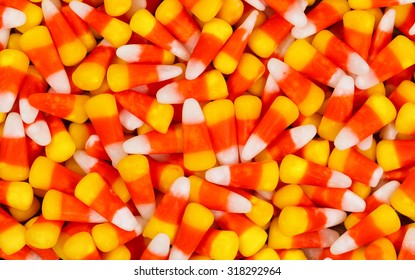 Filled Frame Of Candy Corn Perfect For The Halloween Holiday. 