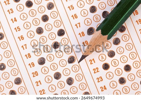 Filled optical form of an examination.