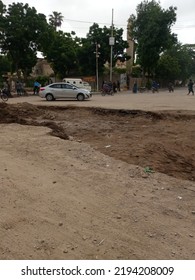 A Filled Sink Hole On I I Chundrigar Road - Karachi Pakistan - Aug 2022