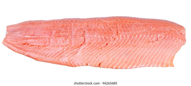 Fillet Of An Atlantic Salmon Isolated On White