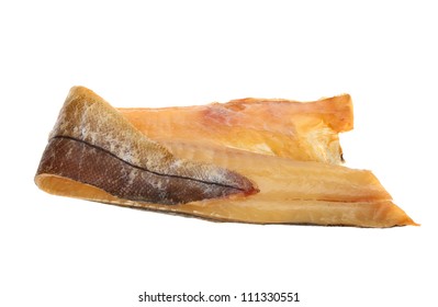 Fillet Of Smoked Haddock Isolated Against White