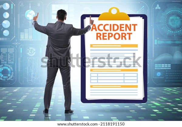 Filling in
accident report in insurance
concept