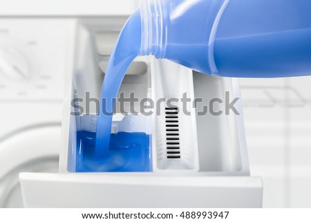 Filling detergent in the washing machine dispenser compartment