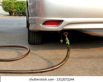 Filling Gas Lpg Car. Liquefied Petroleum Gas Pump. (LPG)