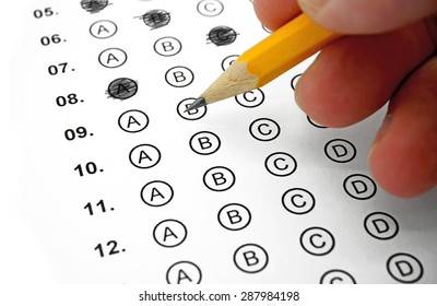 Filling Out Answers On A Multiple Choice Test