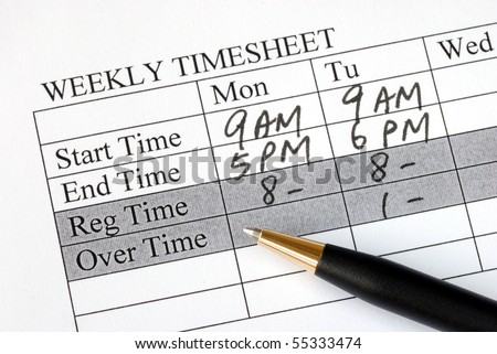 Filling the weekly time sheet for payroll