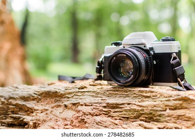 Film camera in natural outdoor, vintage look - Powered by Shutterstock