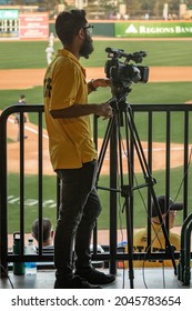 Film Crew Member At Constellation Field In Sugar Land, TX-USA.  Picture Taken September 20, 2021