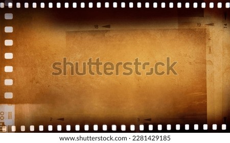 Film negative frames brown background