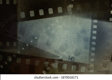 Film Negative Frames Grunge Background. 