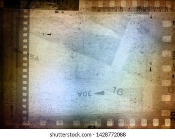 Film negative frames overlapping background