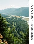 Film photo overlooking the columbia river gorge