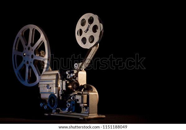 Film Projector On Black Background Stock Photo (Edit Now) 1151188049