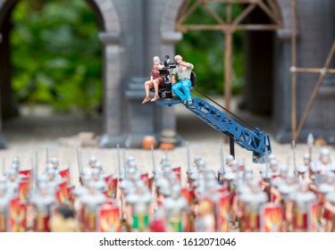 Film shooting about the army of romans, miniature - Powered by Shutterstock