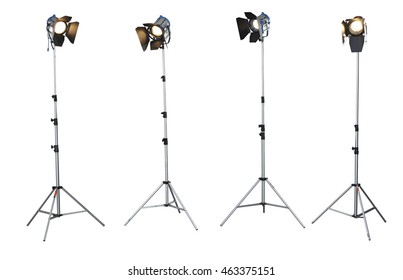 Film Spotlights With Stand, Isolated