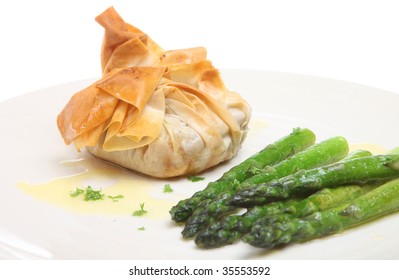 Filo Pastry Parcel With Asparagus