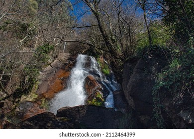 Filveda Waterfall, Also Known As Frágua Da Pena Waterfall, Freguesia De Silvada, Sever Do Vouga, District Of Aveiro. Portugal