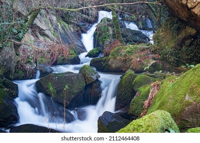 Filveda Waterfall, Also Known As Frágua Da Pena Waterfall, Freguesia De Silvada, Sever Do Vouga, District Of Aveiro. Portugal