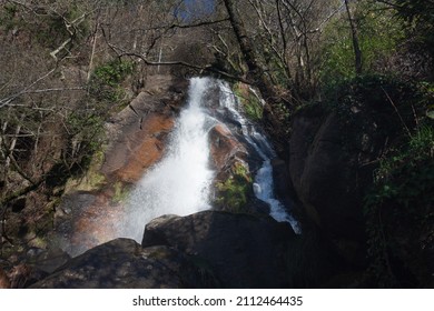 Filveda Waterfall, Also Known As Frágua Da Pena Waterfall, Freguesia De Silvada, Sever Do Vouga, District Of Aveiro. Portugal