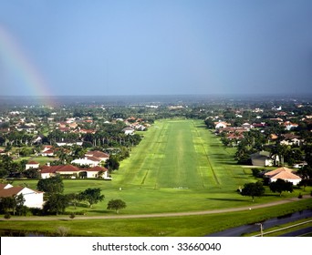 final approach to grass runway at Wellington Aero Club, Florida
