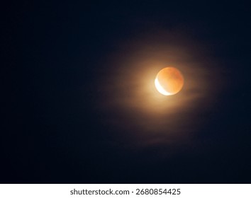 The final phase of the total lunar eclipse of September 7, 2025.