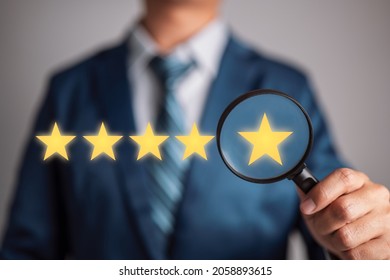 Final star on magnifying glass. Examine hotel, or restaurant rating or status for credibility. Auditing, testing, and certification are all steps in the auditing, testing, and certification process.