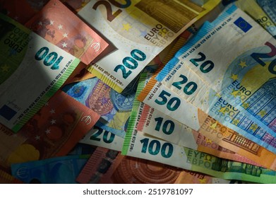 Finance background of different euro bills. European money 4 - Powered by Shutterstock