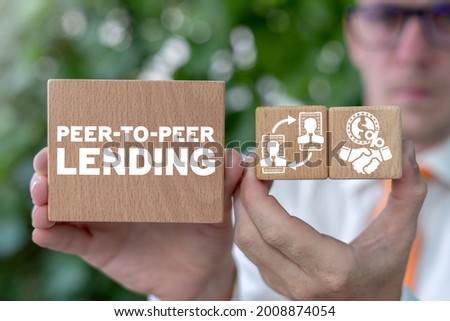 Finance and business concept of P2P lending. Peer to peer lending.