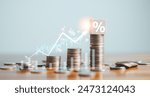 Finance chart showed a significant increase in stock market profits, driven by higher interest rates and steady growth in money investments. finance, growth, increase, interest, money, profit, stock.