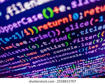 Finance and economic graphs. Developer work. Stock market graph on screen. Computer code background. Code background. Monitor technology concept. Software source code. Computer virus concept.