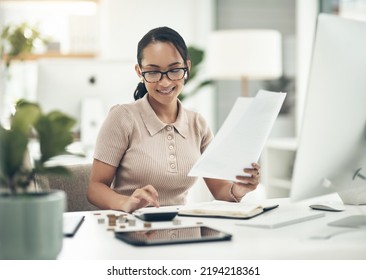 Finance Intern, Career Or Financial Employee Learning Her Banking Budgeting On A Calculator. Young Accountant, Money Insurance Advisor Or Investment Planner Working On Tax, Cash Or Accounting Papers