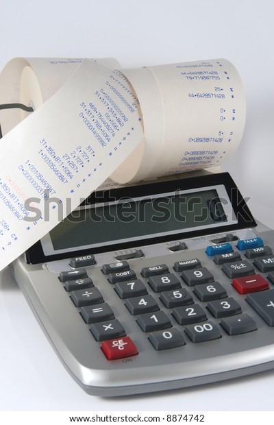 Finance mess of\
figures on Calculator\
tape