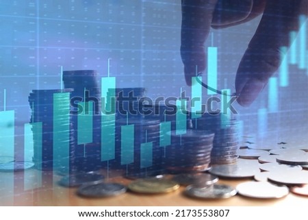 Finance and Money concept, Hope of investor concept, stack growing business