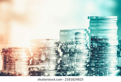 Finance And Money Technology Background Concept Of Business Prosperity And Asset Management . Creative Graphic Show Economy And Financial Growth By Investment In Valuable Asset To Gain Wealth Profit .