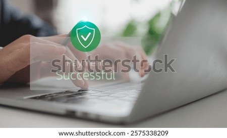Finance and Secure Transaction. Payment Success Notification, Highlighting Safe, Convenient Digital Banking and Advanced Financial Technology Solutions