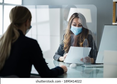 Financial Advisor Or Tax Consultant Wearing Medical Face Mask