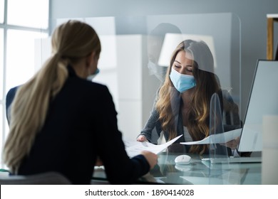 Financial Advisor Or Tax Consultant Wearing Medical Face Mask